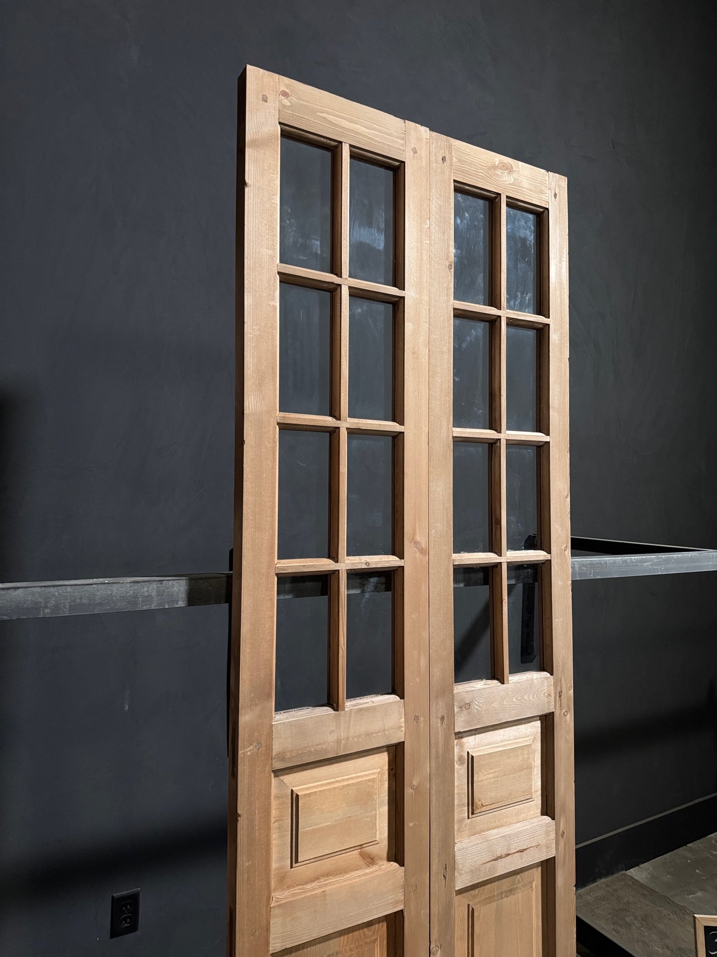Handcrafted 8 Lite Glass French Doors - 32x96 - N217