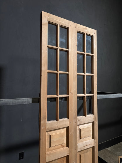 Handcrafted 8 Lite Glass French Doors - 32x96 - N217