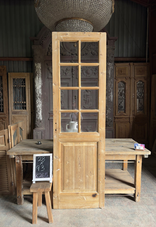 8 Lite Antique Glass Single Door - 28x93 K265