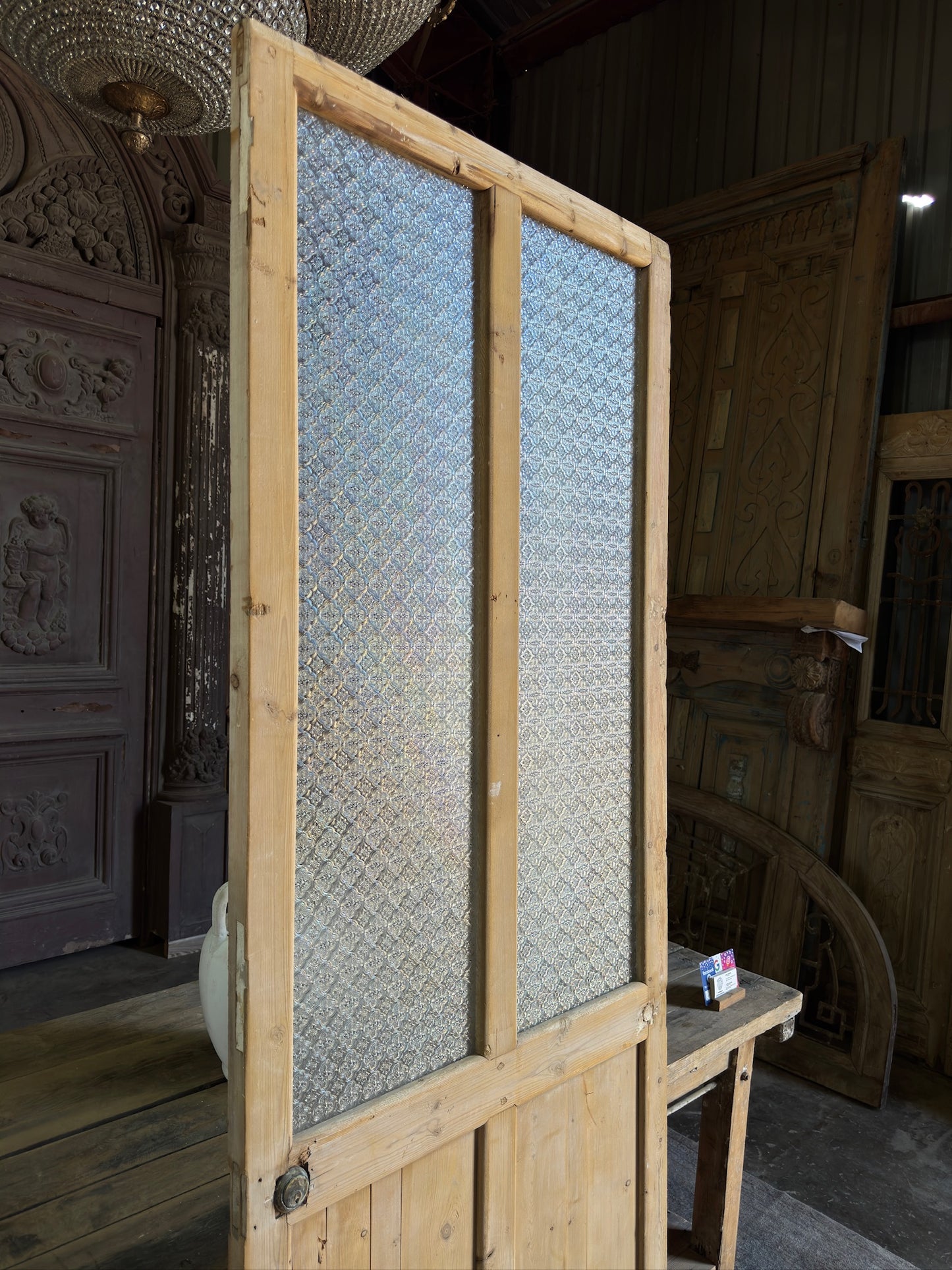 2 Lite Antique Open Glass Single Door - 31.5x87 K211