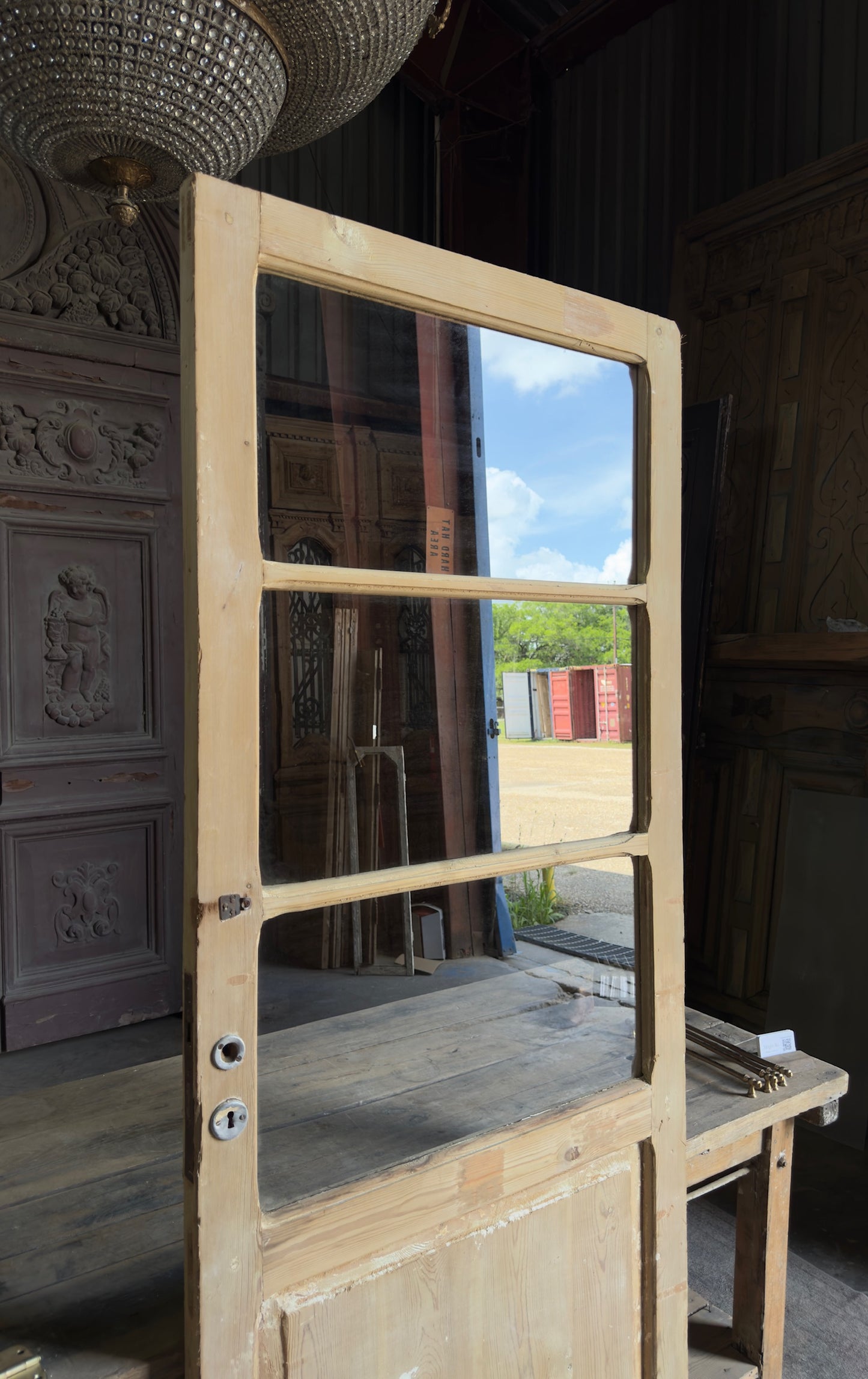 Antique Glass 3 Lite Single Door - 32.5x84.25 - L596