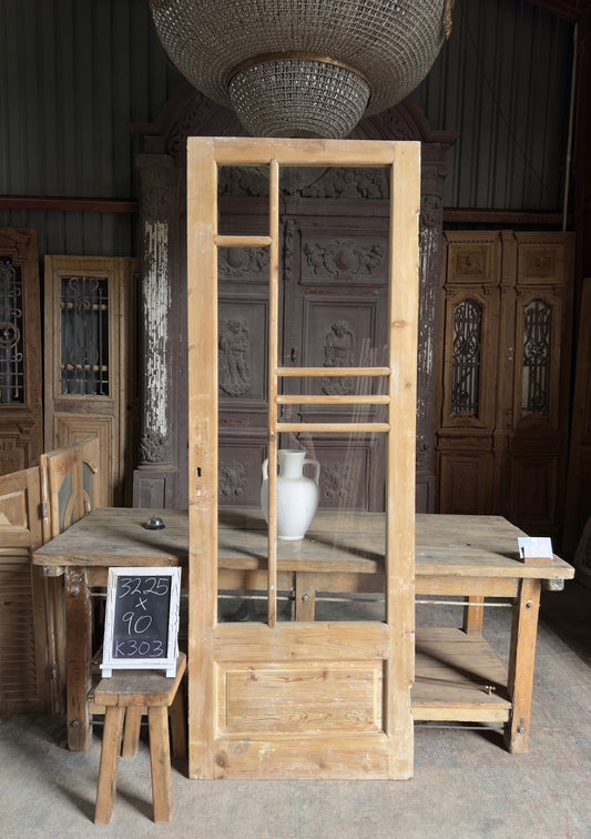 Unique Single Antique Glass Door - 32.25x90 K303