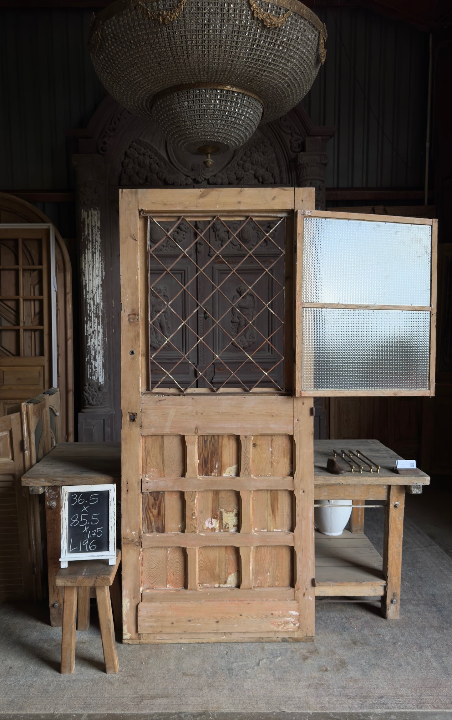 19th Century Single Antique Iron Door - 36.5x85.5 - L196