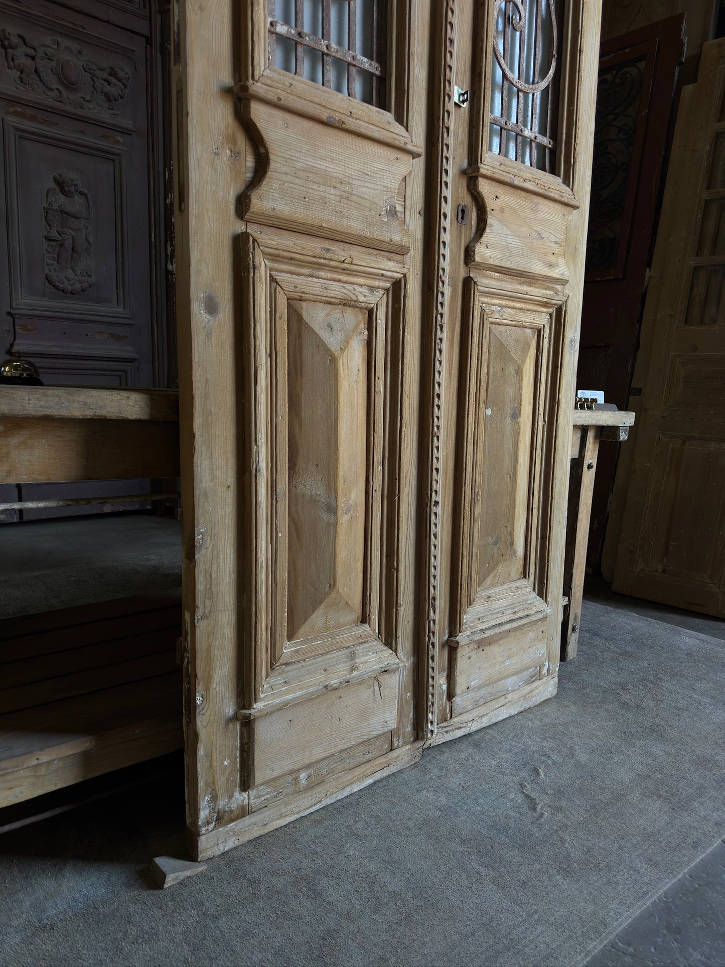 19th Century Antique Iron French Doors - 43x98.5 - L292