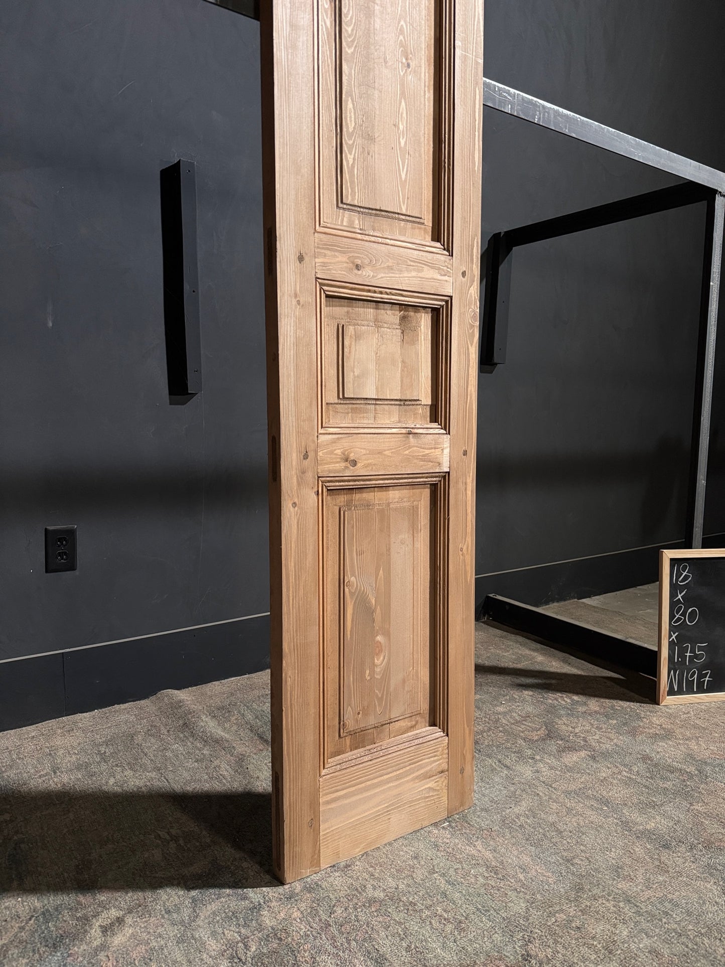 Handcrafted 3 Panel Solid Single Door - 18x80 - N197