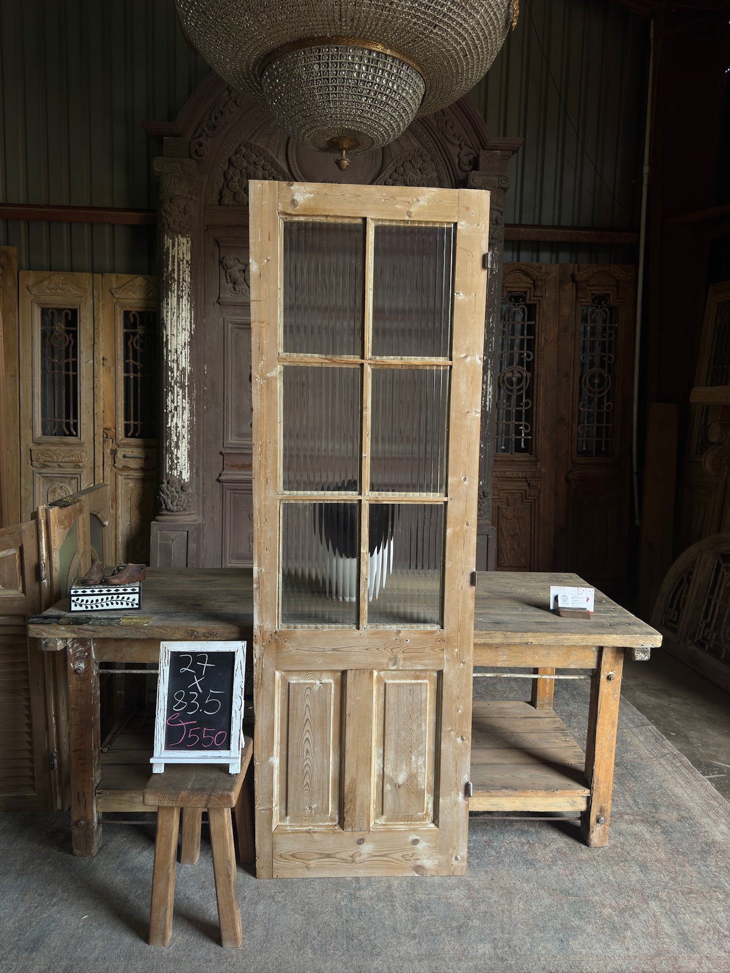6 Lite Antique Glass Door - 27x83.5 J550