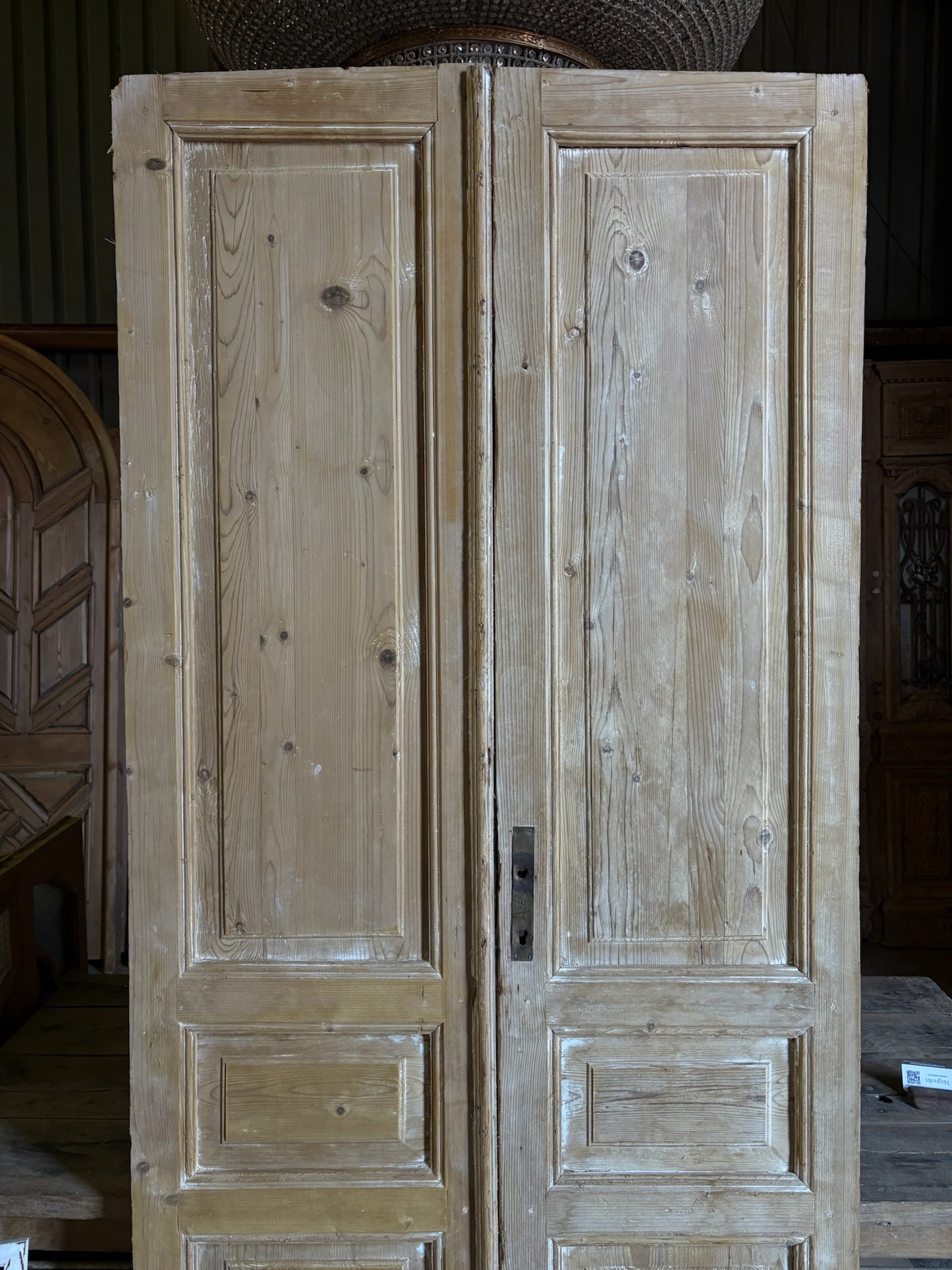 3 Panel Antique Solid French Doors - 42.5x96.25 - L92