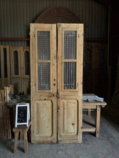 Simple Antique Iron French Doors - 39.75x92 J4