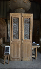 Scrolled Antique Iron French Doors - 43.5x93 - L295