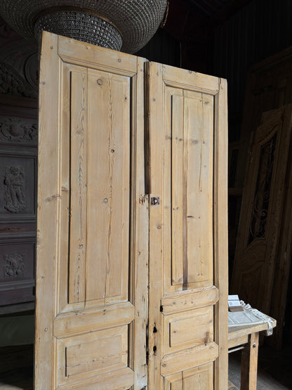 3 Panel Antique Solid French Doors - 40.75x89.25 J424
