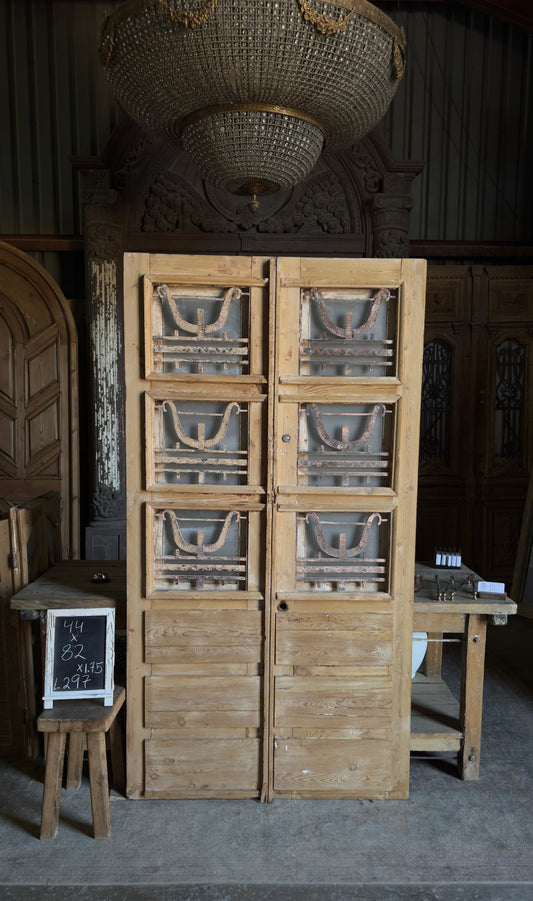 Antique Iron Motif French Doors - 44x82 - L297