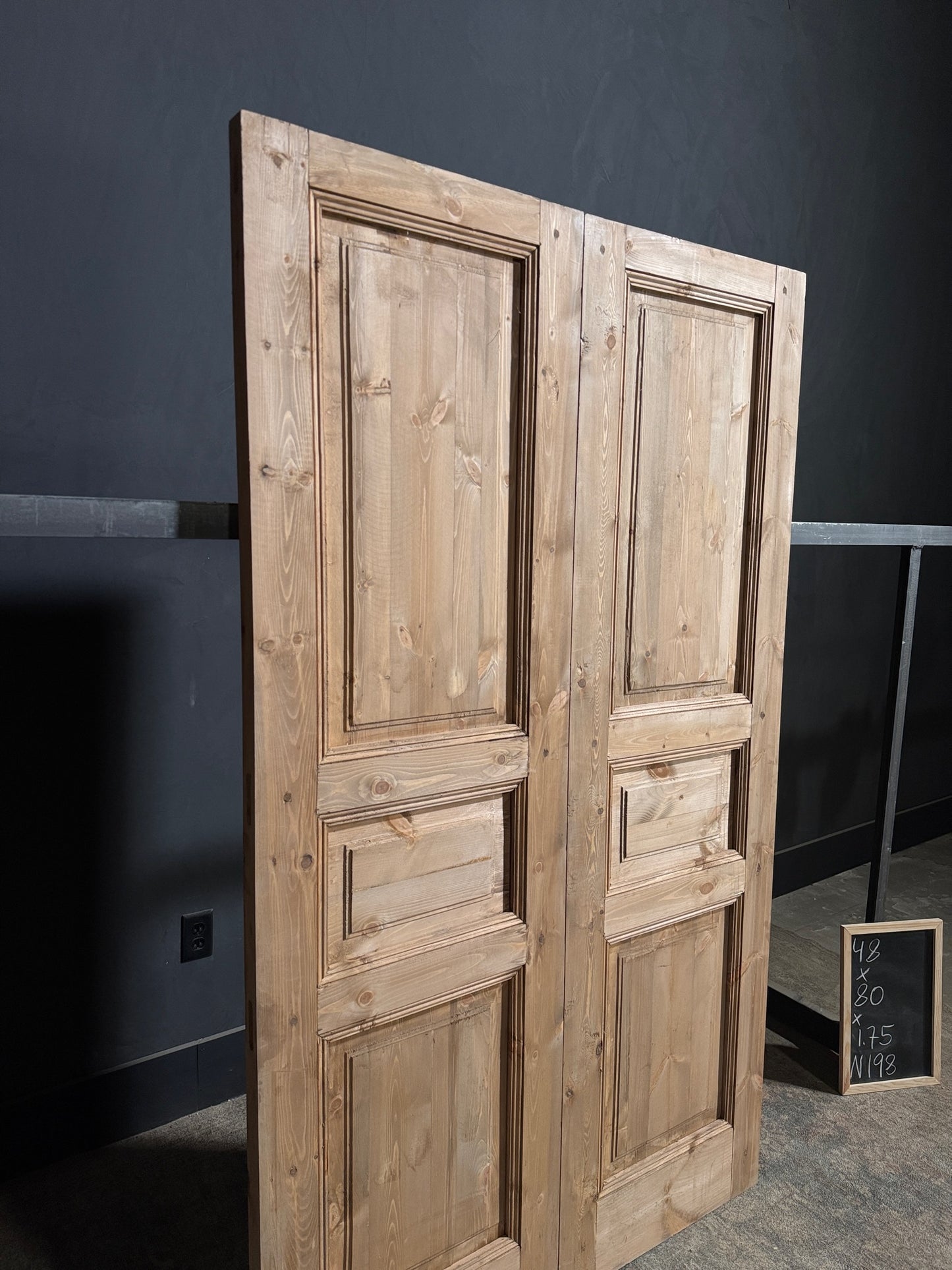 Handcrafted 3 Panel Solid French Doors - 48x80 - N198