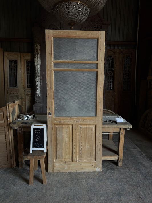 19th Century Antique Glass Single Door - 35x88 J246