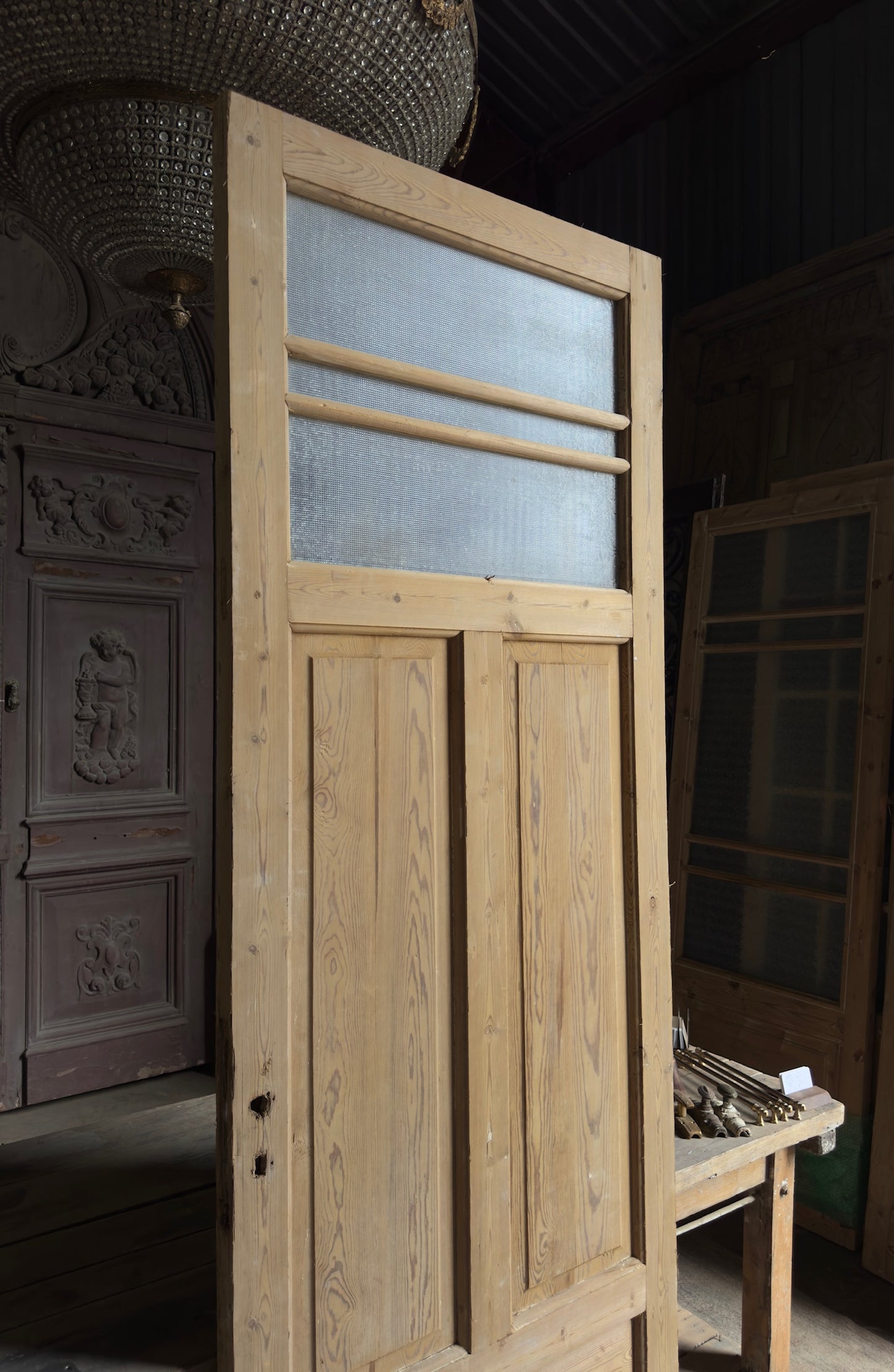 Antique Obscured Glass 1 Lite Door - 32x94.75 - L622