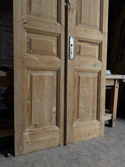 3 Panel Antique Solid French Doors - 42.5x98.5 J442