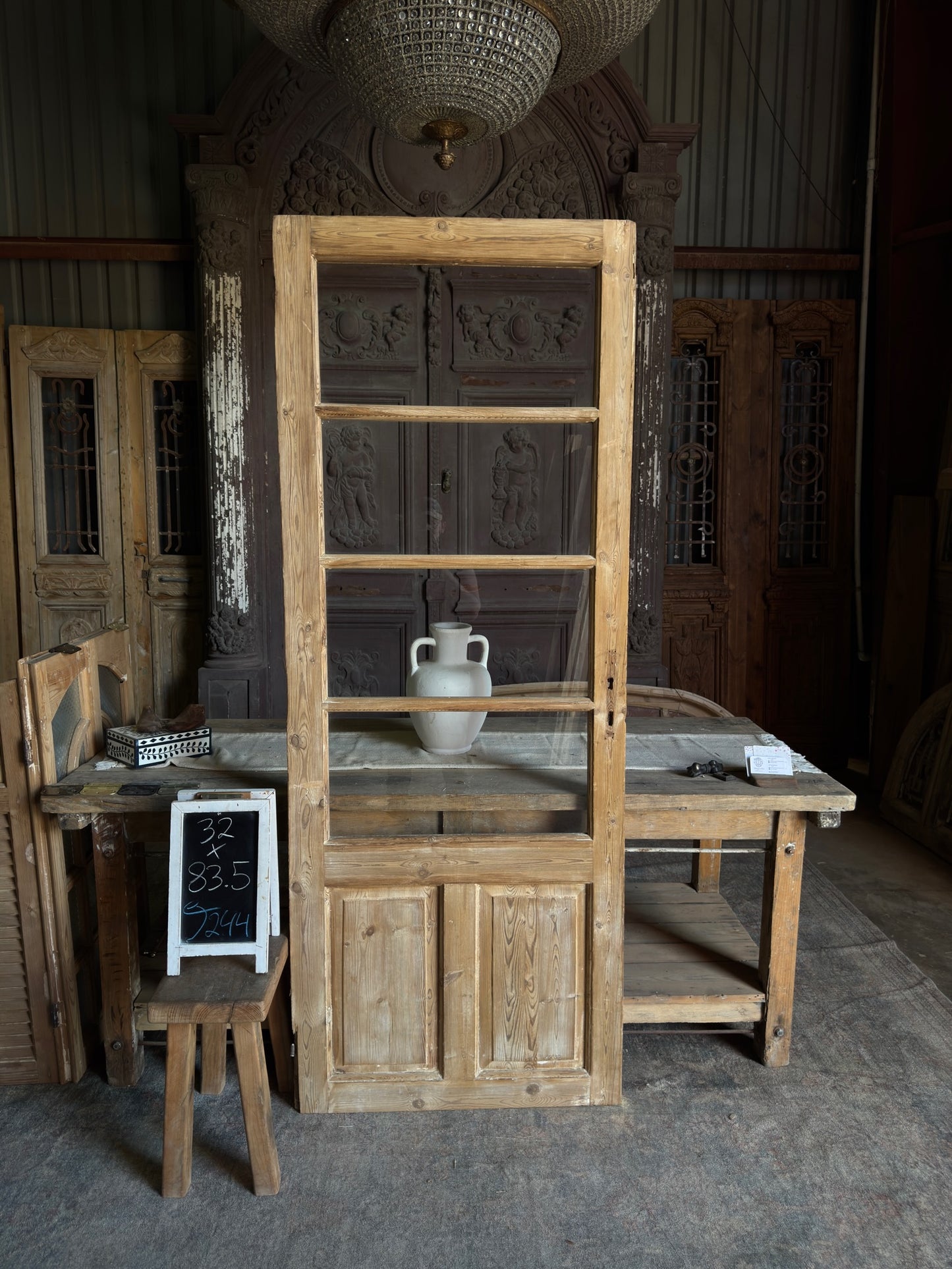 4 Lite Antique Glass Single Door - 32x83.5 J244