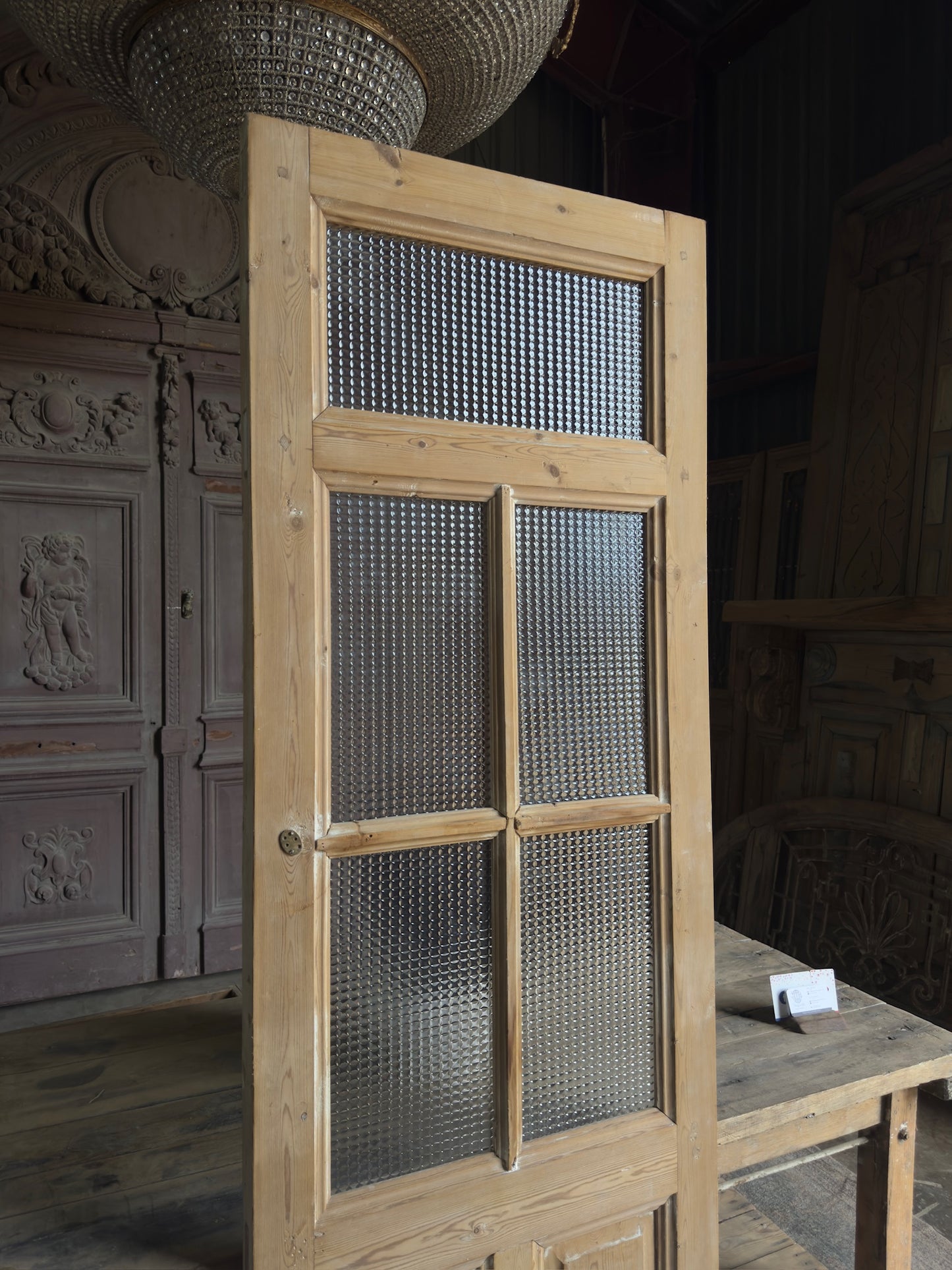 Single Antique Glass Door - 28x87 J548