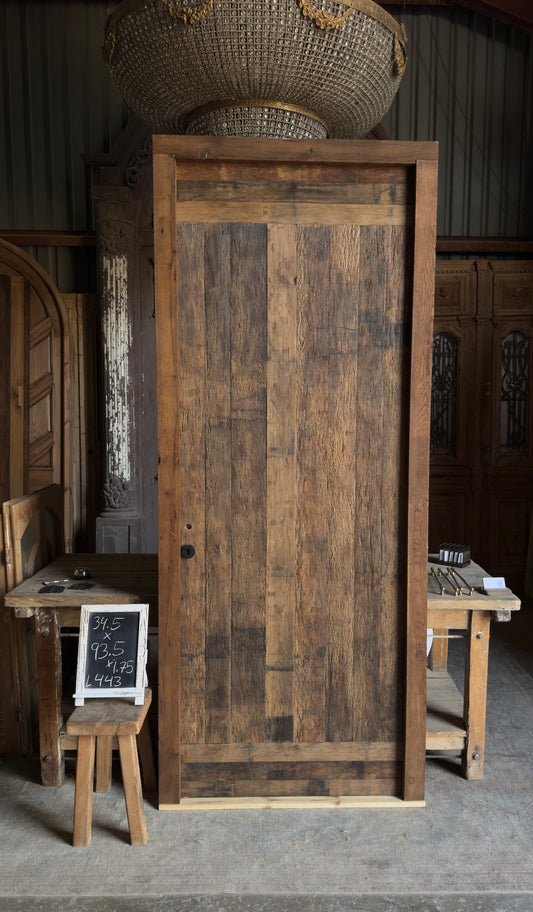 French Oak Plank Single Door - 34.5x93.5 - L443