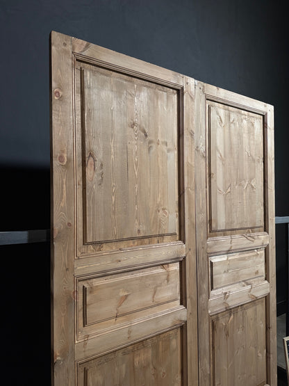 Handcrafted 3 Panel Solid French Doors - 72x96 N228
