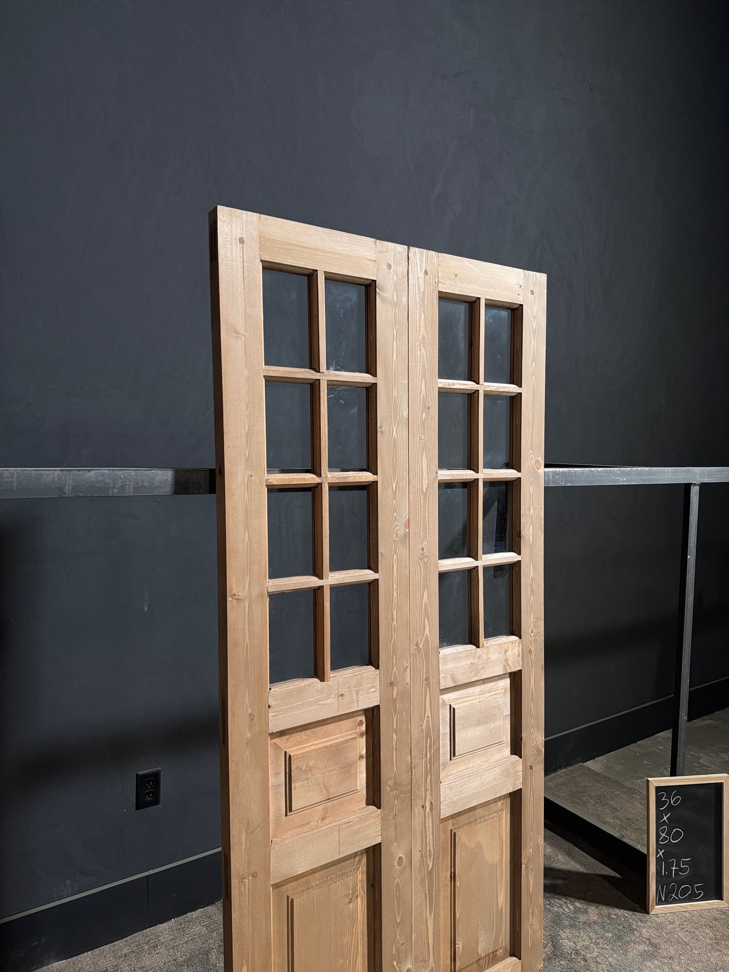 Handcrafted 8 Lite Glass French Doors - 36x80 - N205