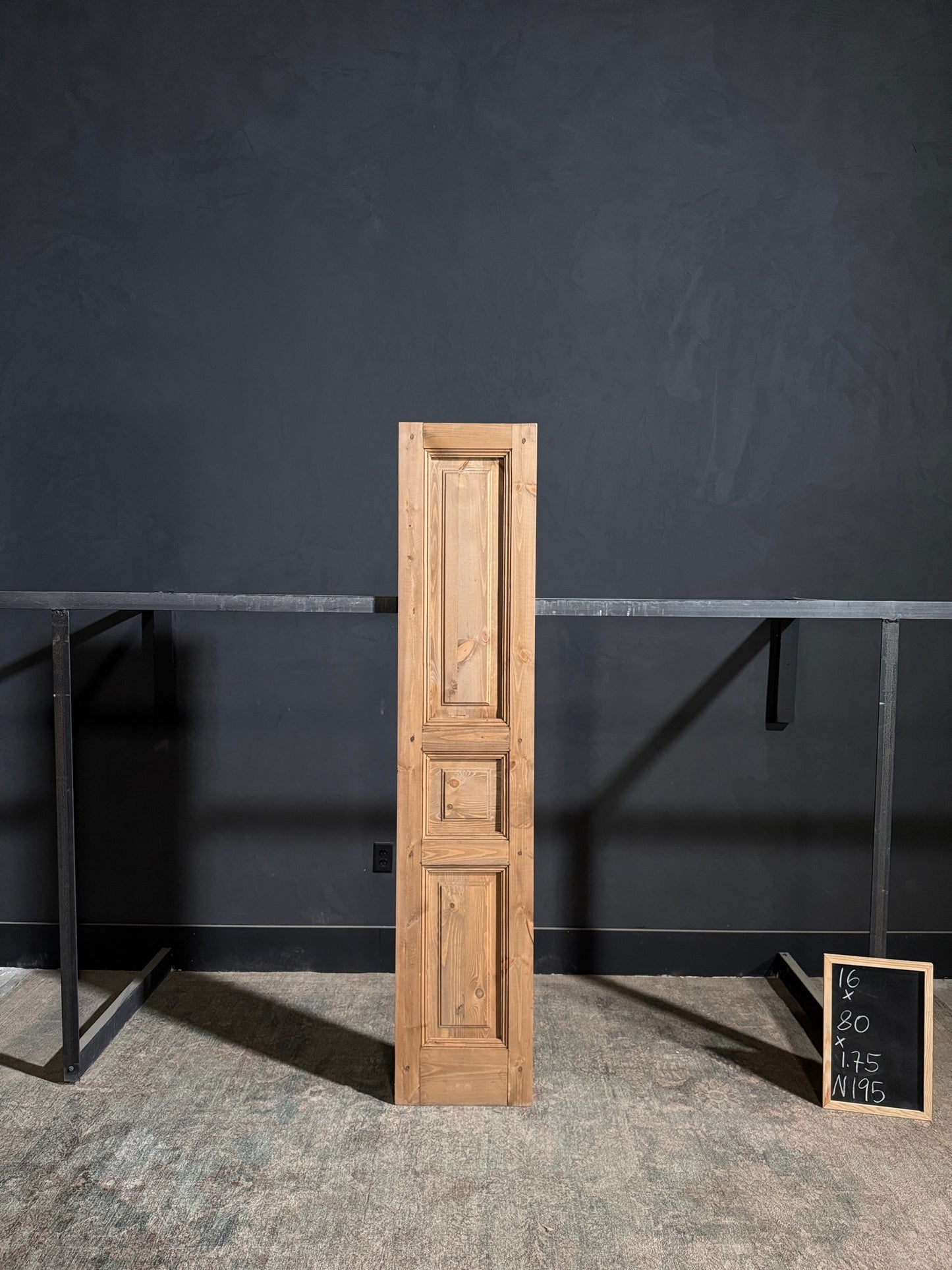 Handcrafted 3 Panel Solid Single Door - 16x80 - N195