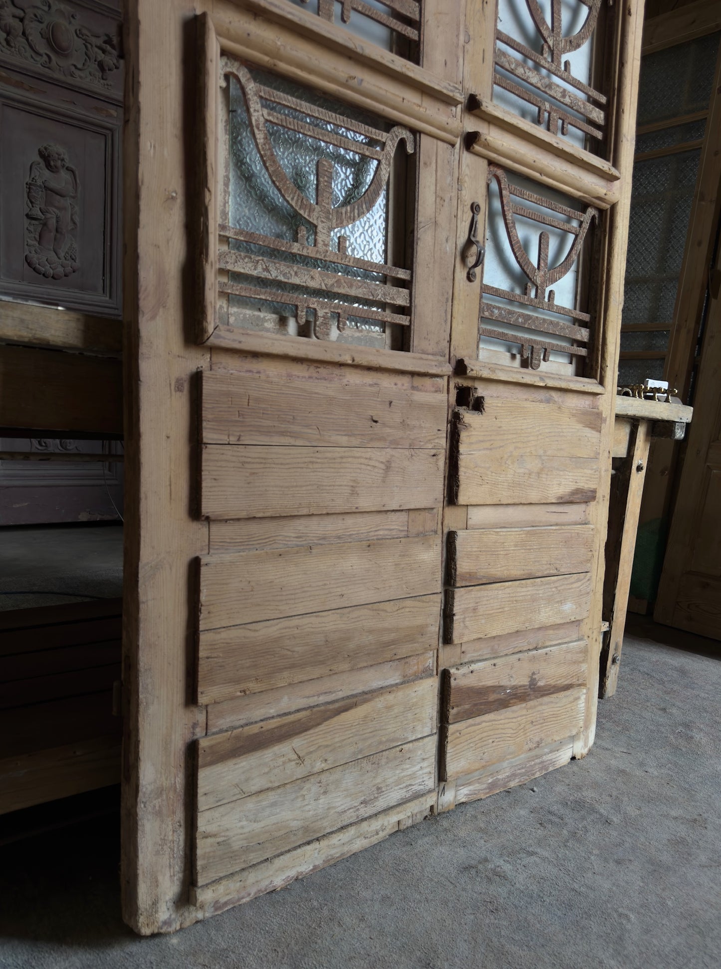 Antique Iron 3 Lite French Doors - 41.75x83 - L660