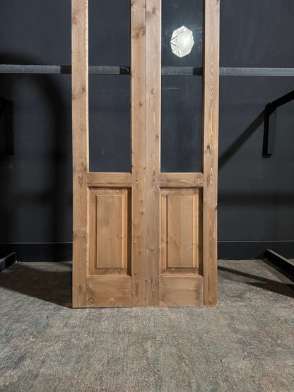 Handcrafted 2 Panel Arched Glass Double Doors - 36x96 - N207