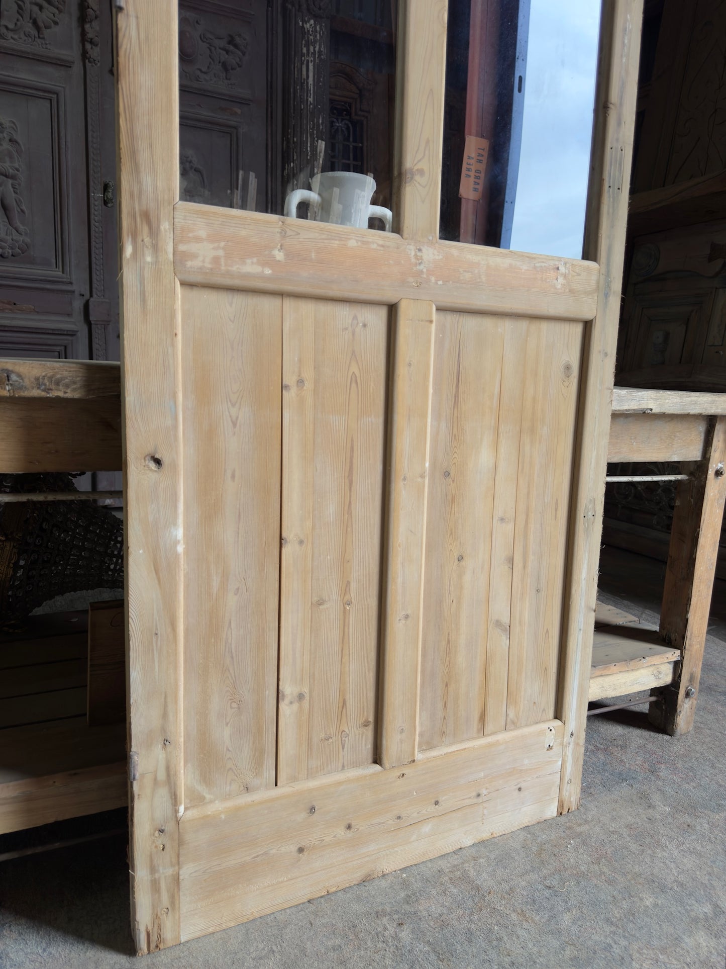 2 Lite Antique Open Glass Single Door - 31.5x88 K121