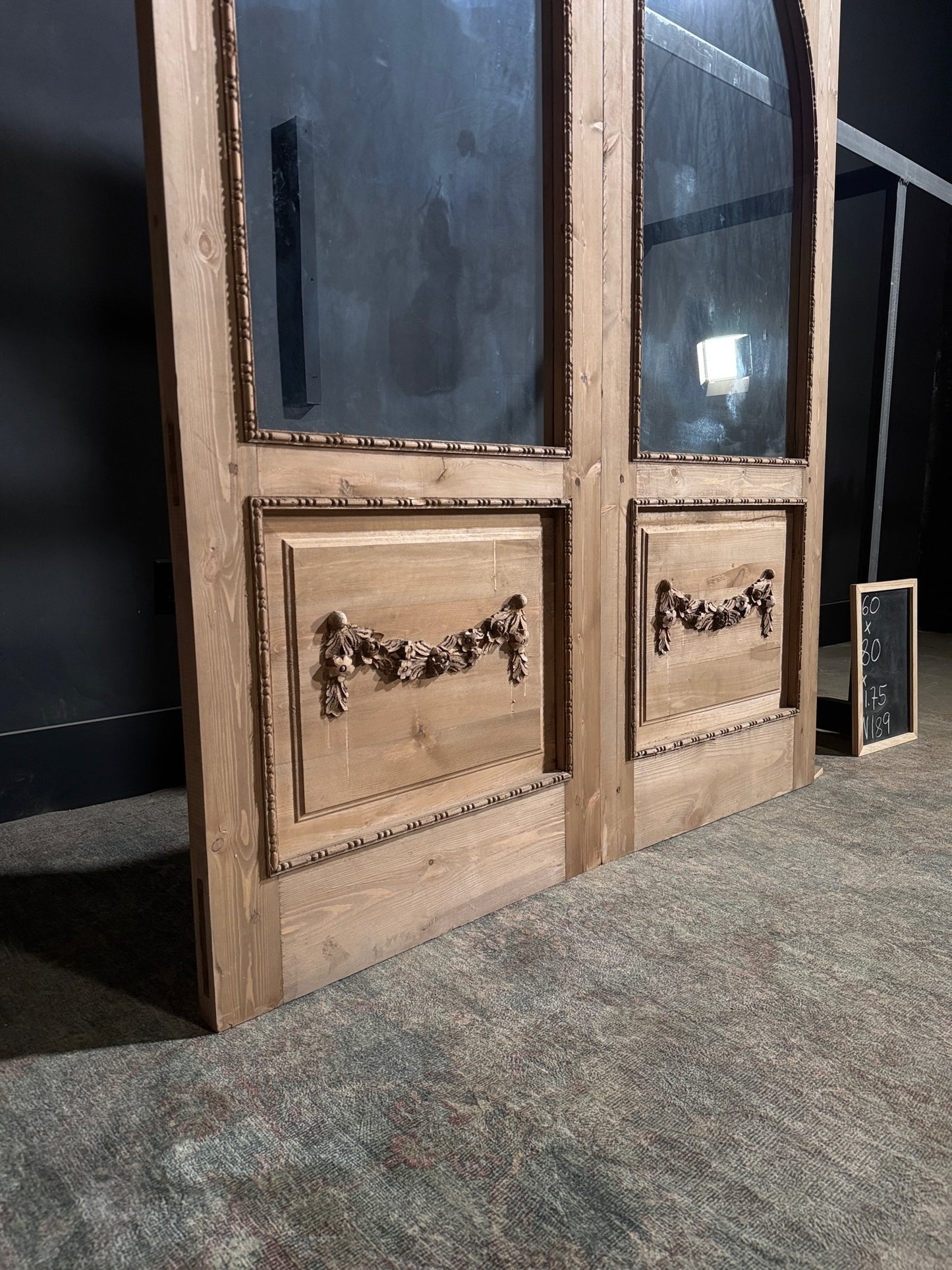 (Valencia) Handcrafted Arched Open Glass French Doors - 60x80 - N189
