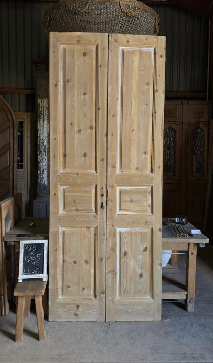 Antique 6 Panel Double Doors - 42.5x106.5 - L526