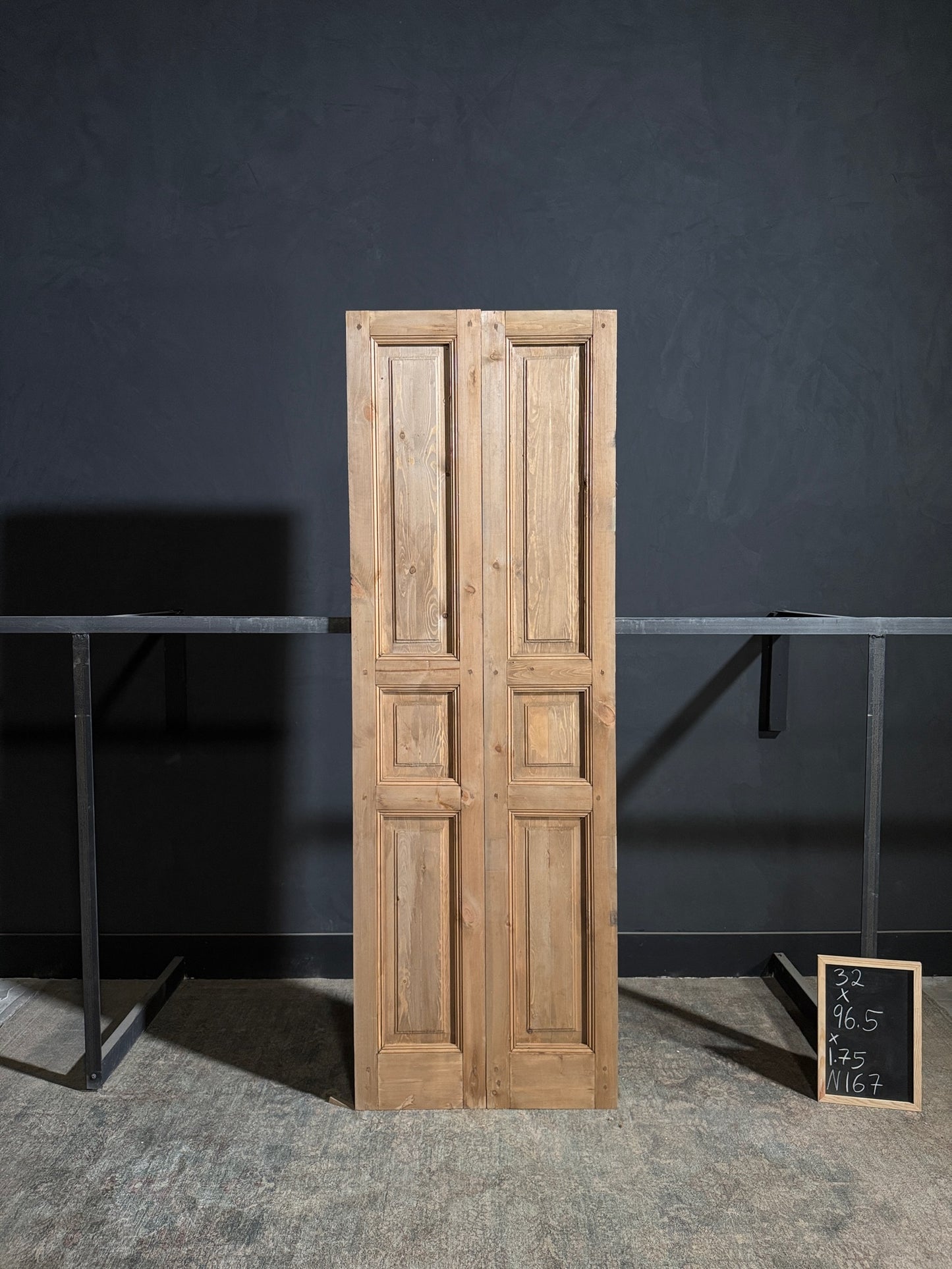 Handcrafted 3 Panel Solid French Doors - 32x96 - N167