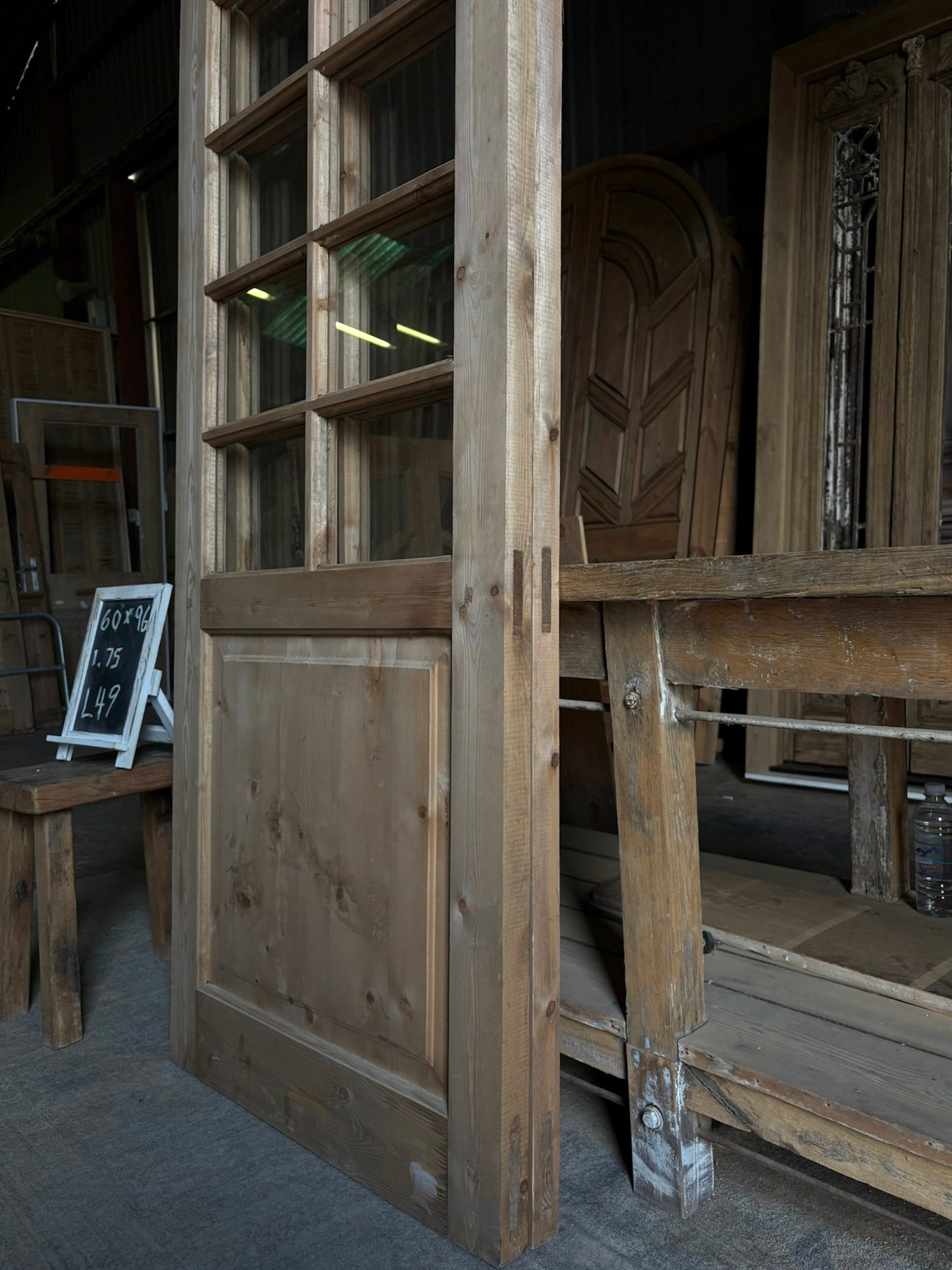 (Elise) Handcrafted Arched Glass French Doors - 60x96 L49