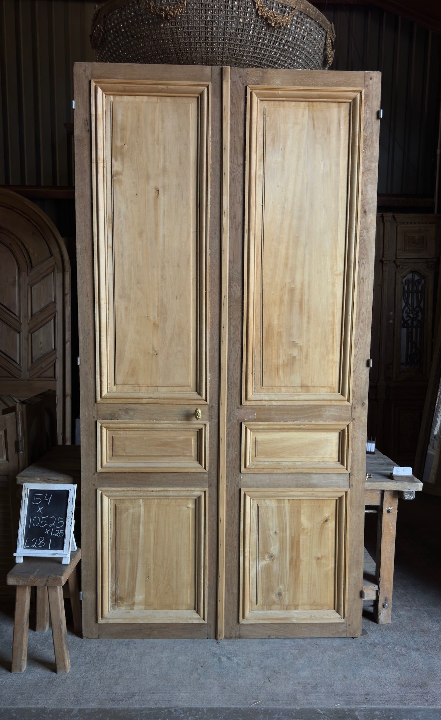 French Chateau Antique Double Doors - 54x105.25 - L281