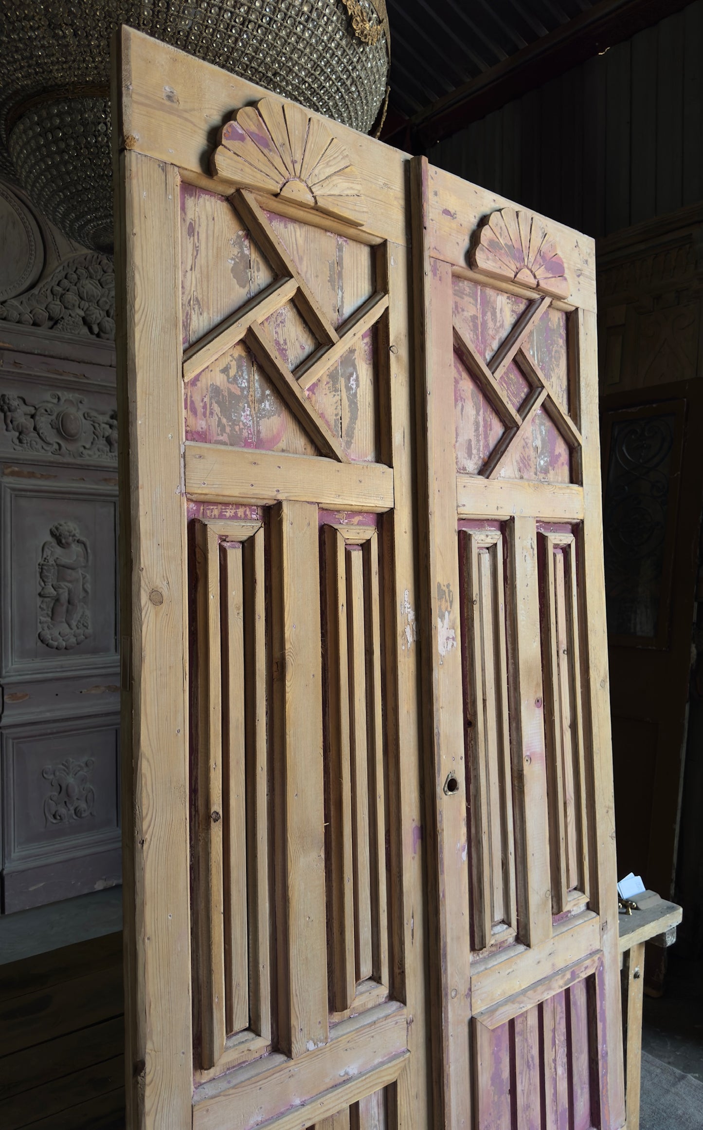 Antique Moroccan Paneled Solid Doors - 47.5x98.5 - L470