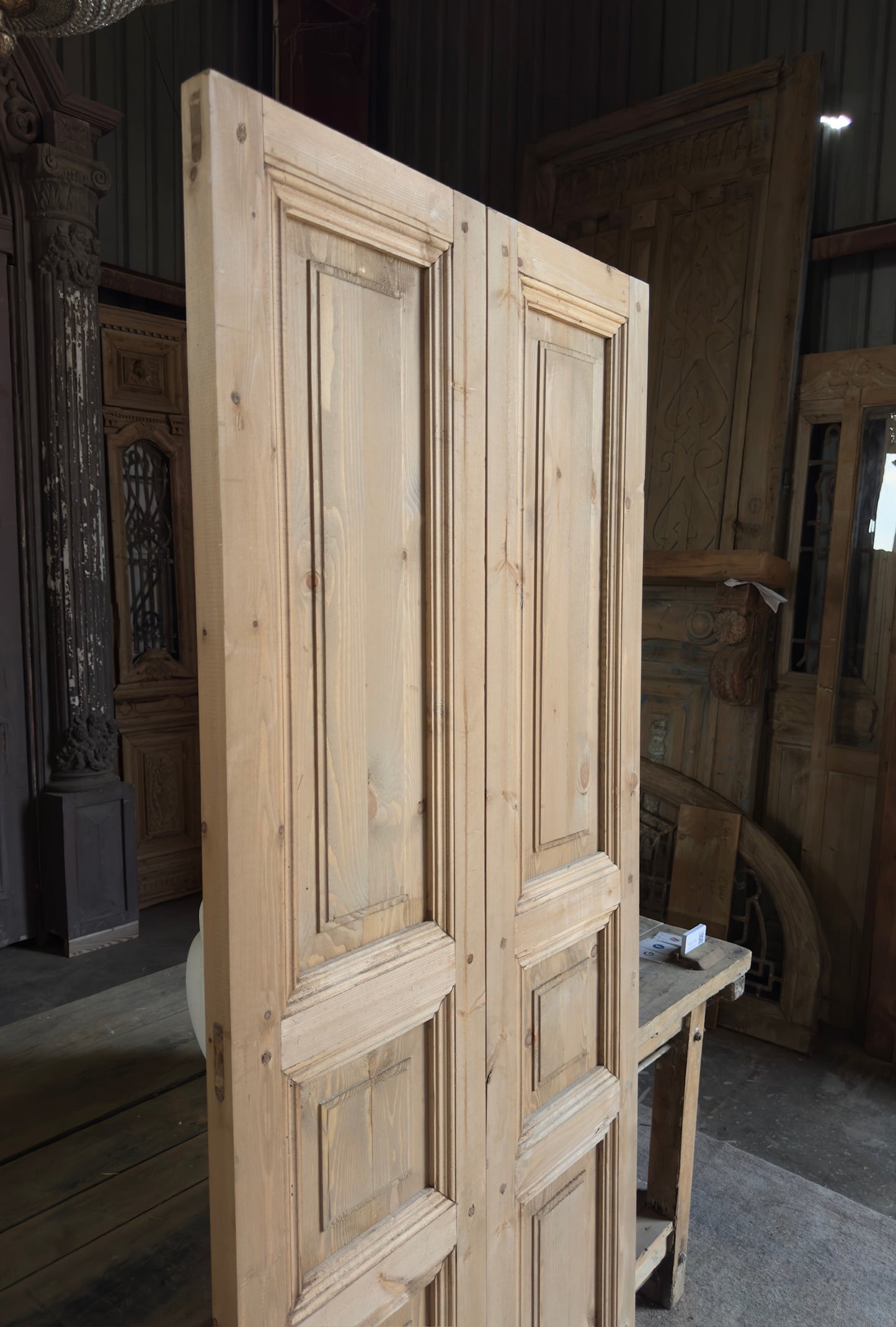 Handcrafted 3 Panel Solid French Doors - 32x80 L35