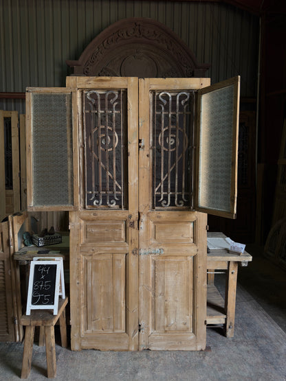 Classy Antique Iron French Doors - 44x87.5 J5