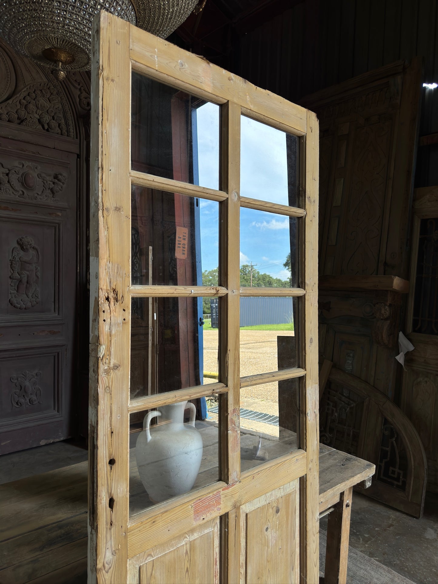 8 Lite Antique Glass Single Door - 34.25x87.5 K163