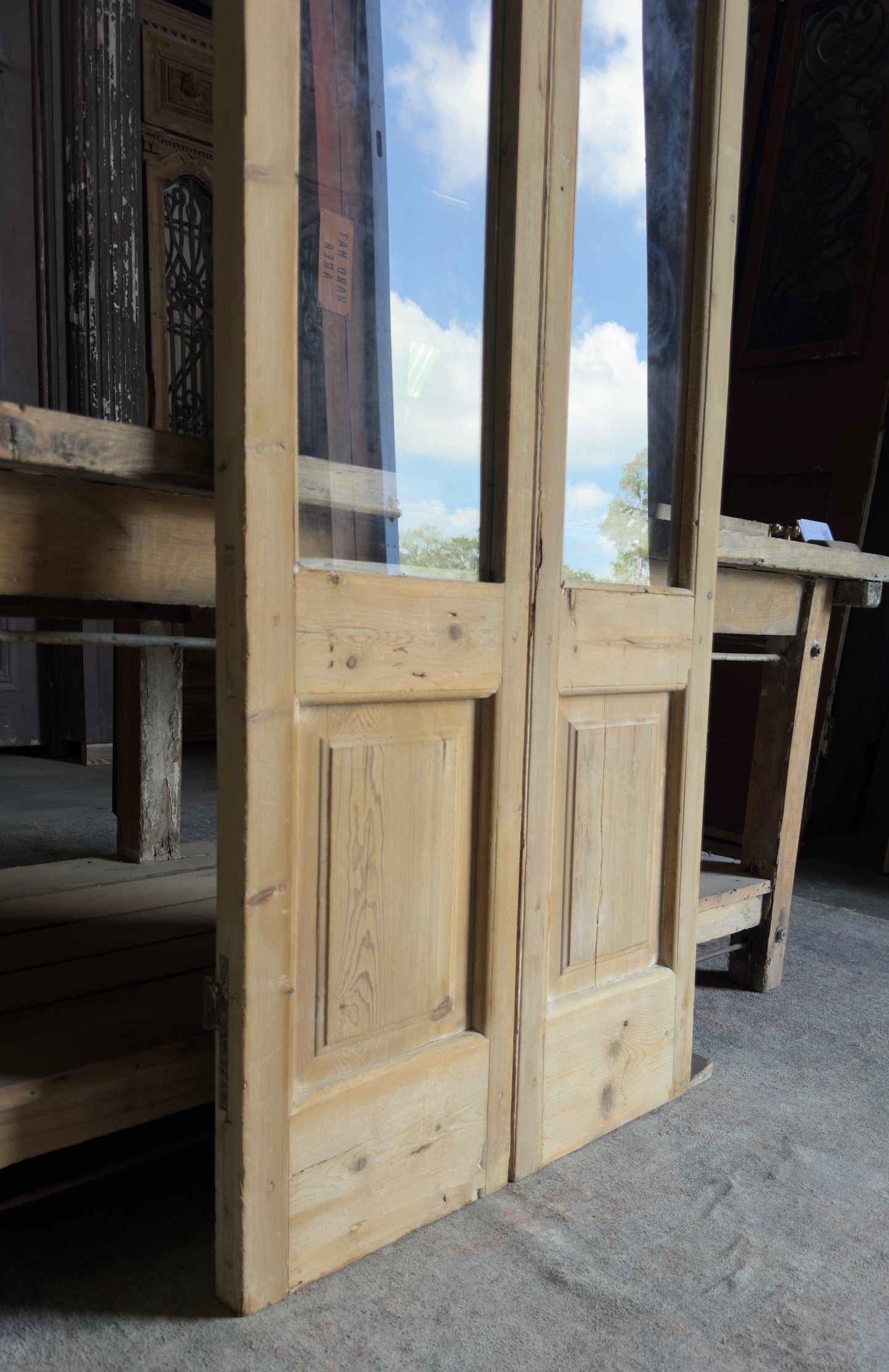 Narrow Glass Antique French Doors - 28.25x99 - J458