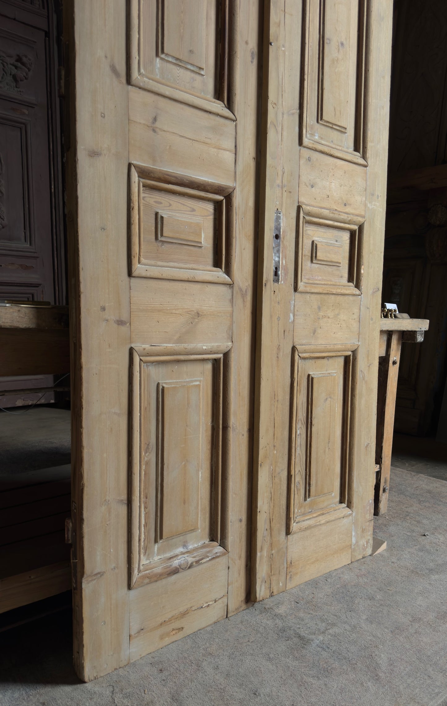 Antique 8 Panel Double Doors - 40x90.5 - L533
