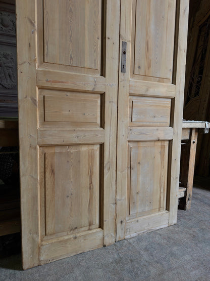3 Panel Antique Solid French Doors - 43.75x94.5 J396