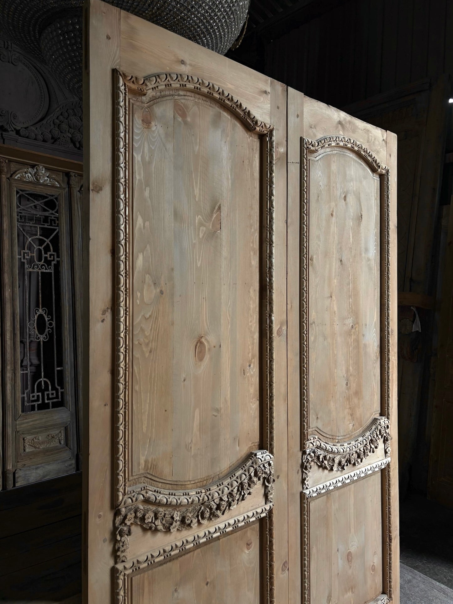 (The Helena) Handcrafted Hand carved Solid French Pair - 64x96 L43