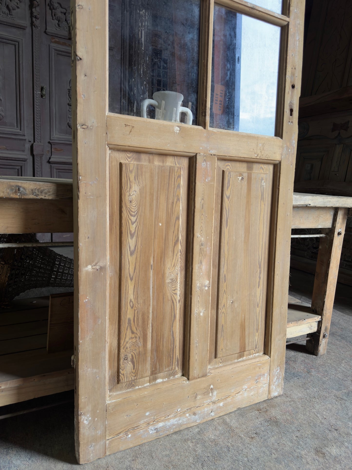 6 Lite Antique Glass Single Door - 30.75x88 K124