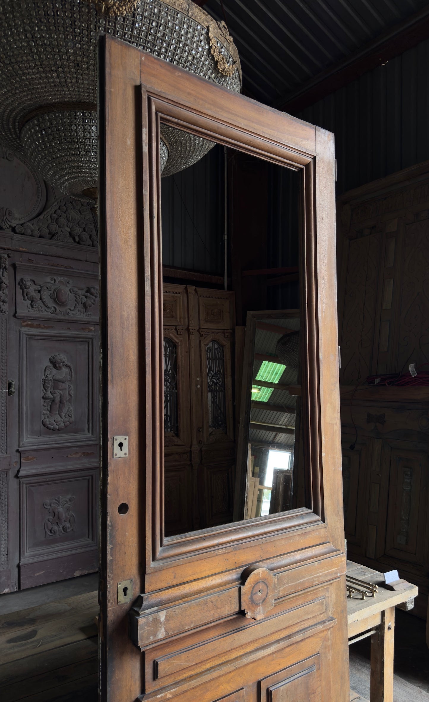 Old World Full Lite Antique Entry Door - 39x105 - L242