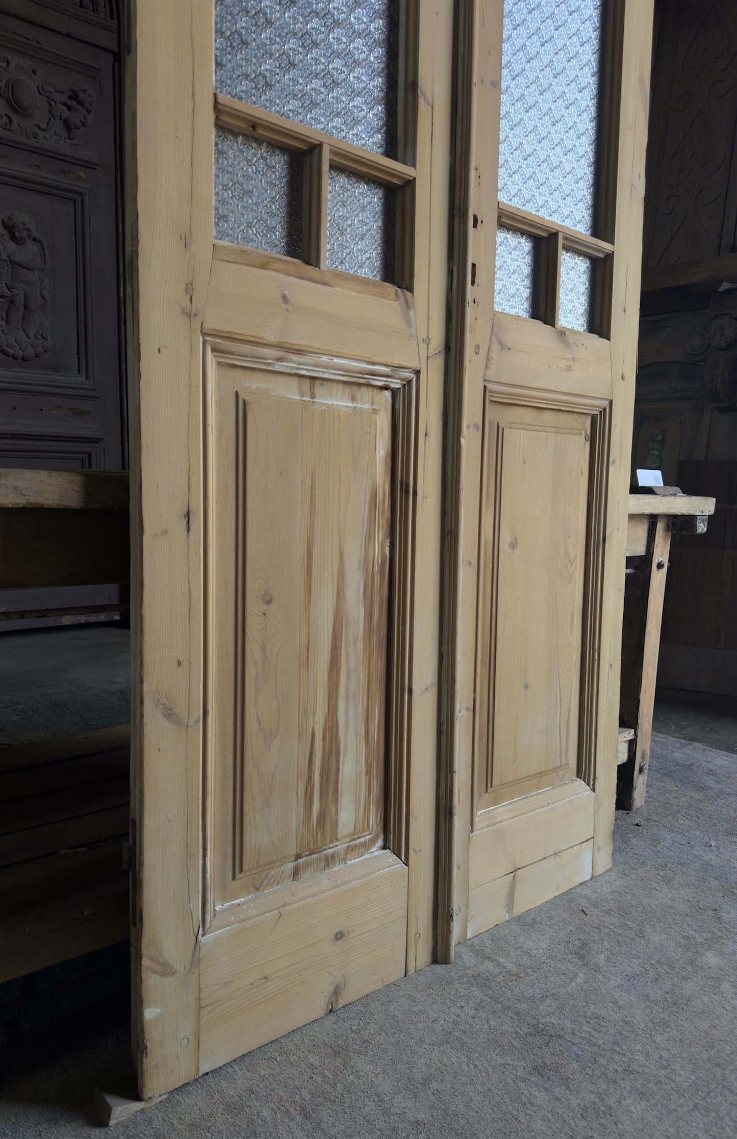 Classic French Divided Glass Antique Pair - 41.5x93 K492