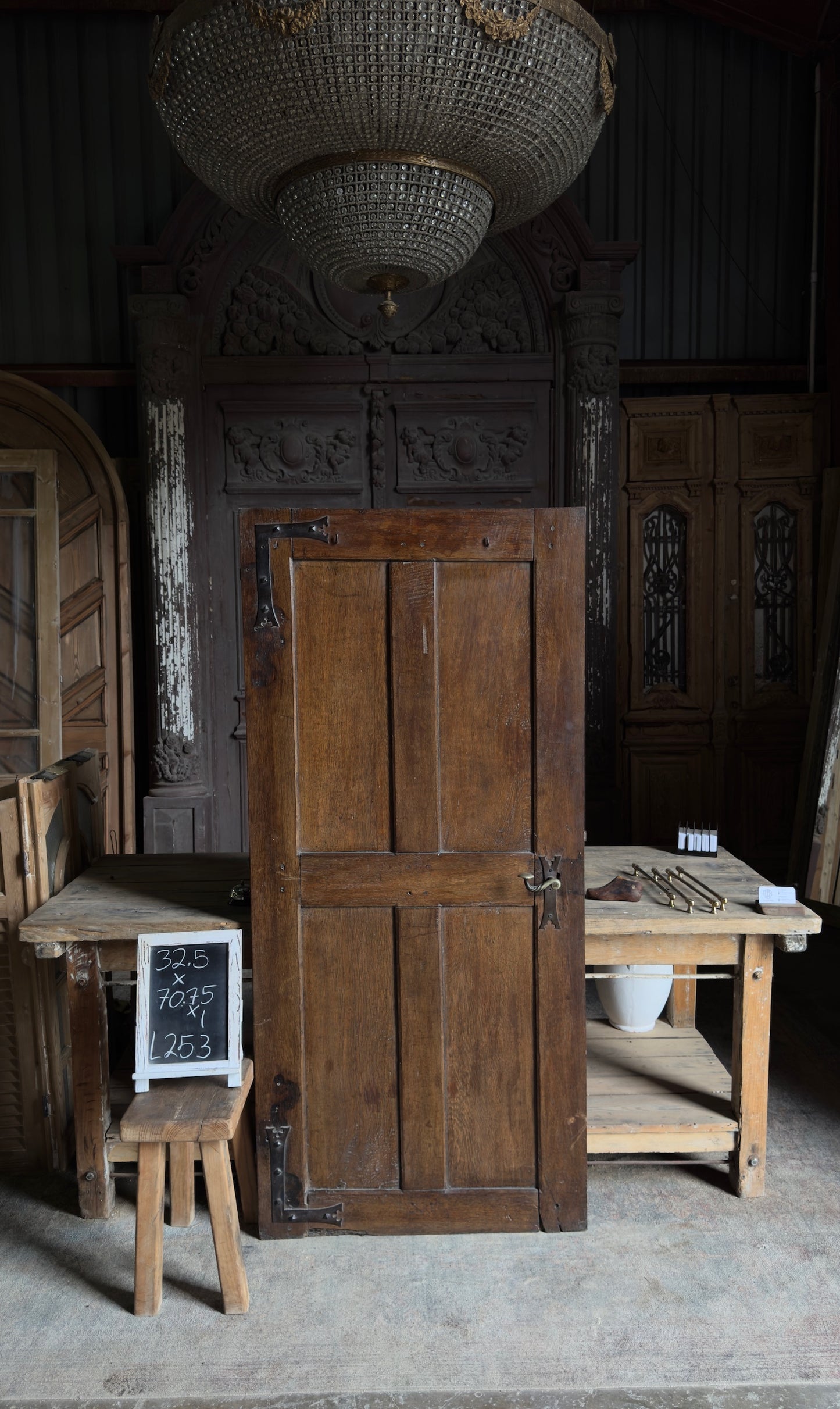 French Provincial 4-Panel Antique Single Door - 32.5X70.75 - L253