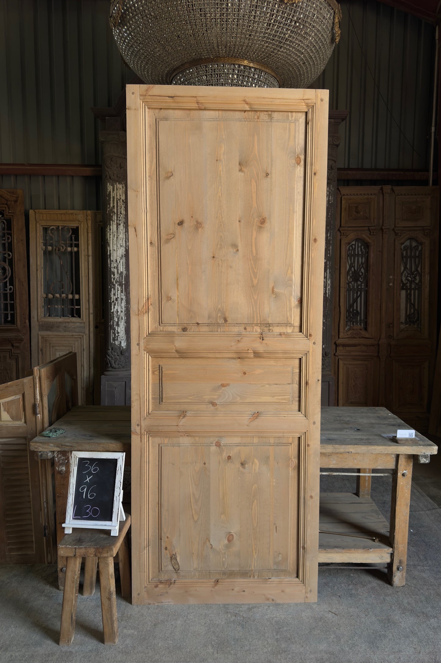 Handcrafted 3 Panel Solid Single Door - 36x96 L30