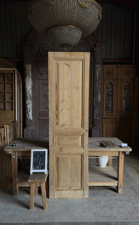 3 Panel Single Solid Antique Door - 23.75x87.5 - L181