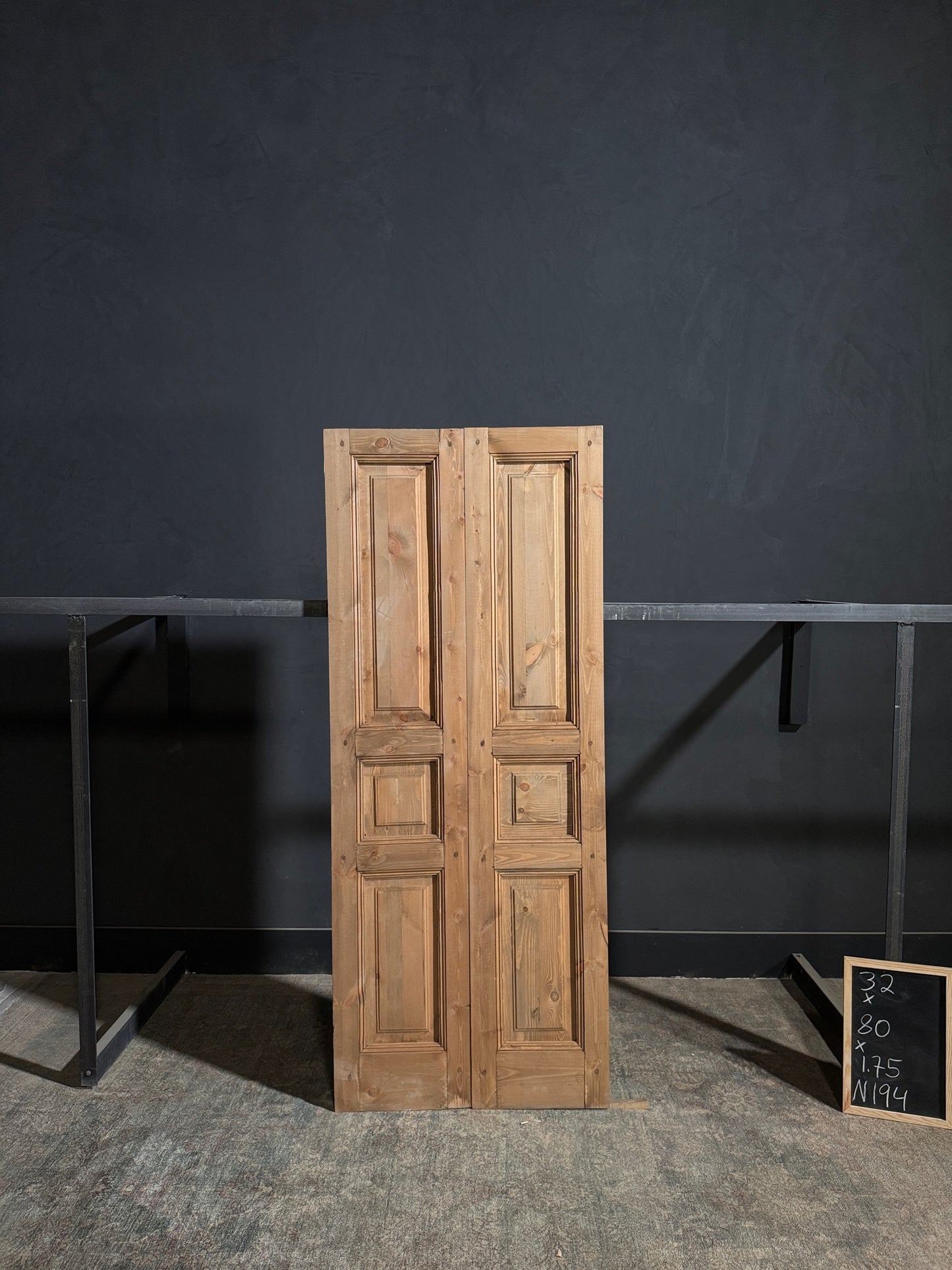 Handcrafted 3 Panel Solid French Doors - 32x80 - N194