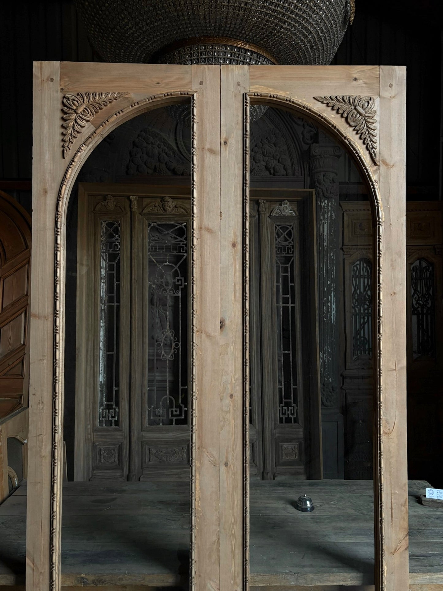 (Valencia) Handcrafted Arched Open Glass French Doors - 48x96 L52