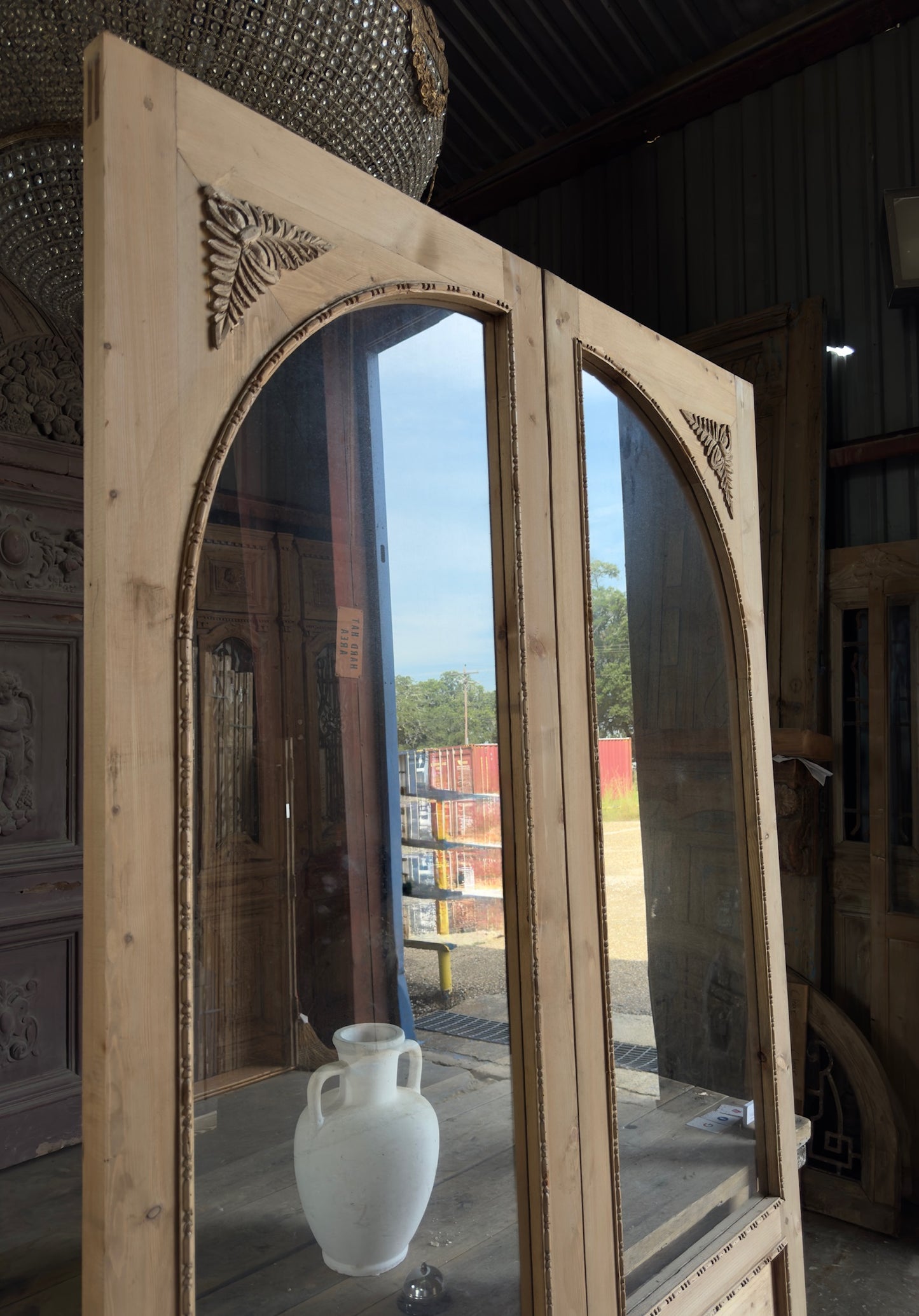 (Valencia) Handcrafted Arched Open Glass French Doors - 60x96 L1